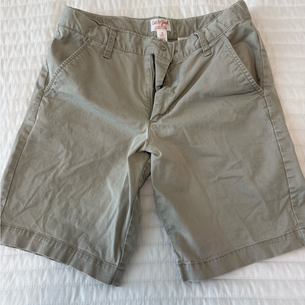 Cat & Jack Khaki Boy Shorts, 10 Husky